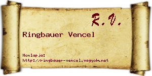 Ringbauer Vencel névjegykártya